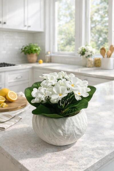 Stonebloom Yapay Menekşe Saksılı