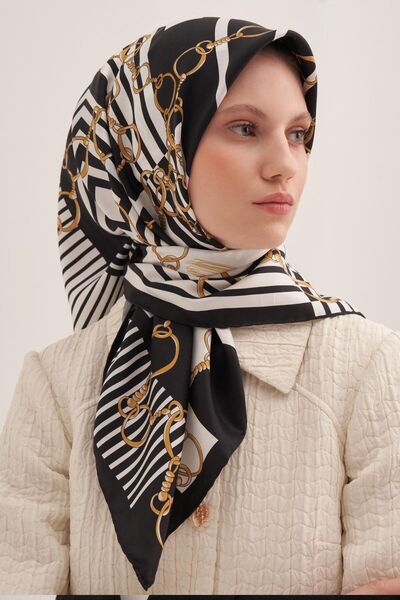 Aker Tivil Silk Scarf Black 8992-911