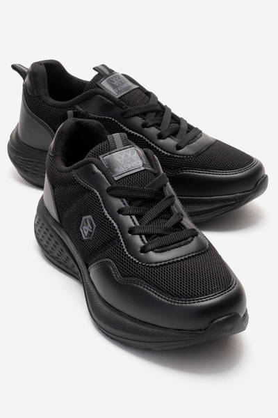 CCWAY AYAKKABI Double Stripe Stitched Anorak Women's Sports Shoes Black Black