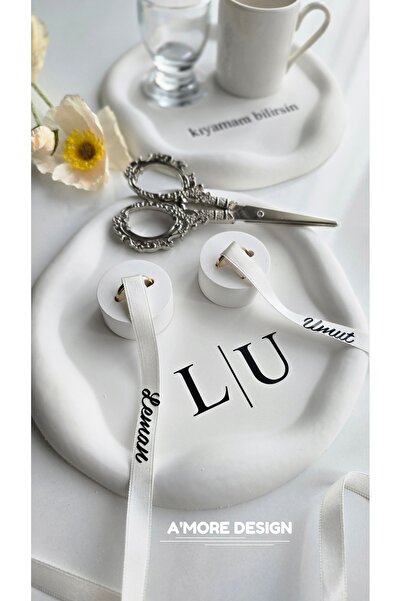 AmoreDesign Nişan Tepsi Seti, Söz Tepsisi, El Yapımı Bulut Desen Nişan Seti |...