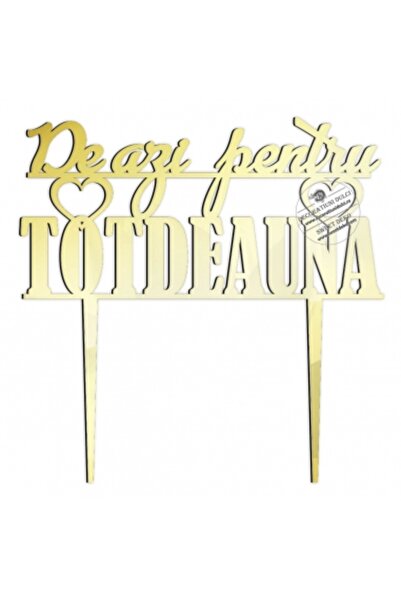 Decoratiuni Dulci Διακοσμητικό Τούρτας Από Σήμερα σε Για Πάντα - Χρυσός Καθρέ...