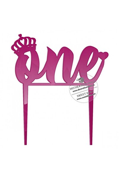 Decoratiuni Dulci Τόπερ ΟΝΕ κορώνα πλεξιγκλάς - Ματζέντα
