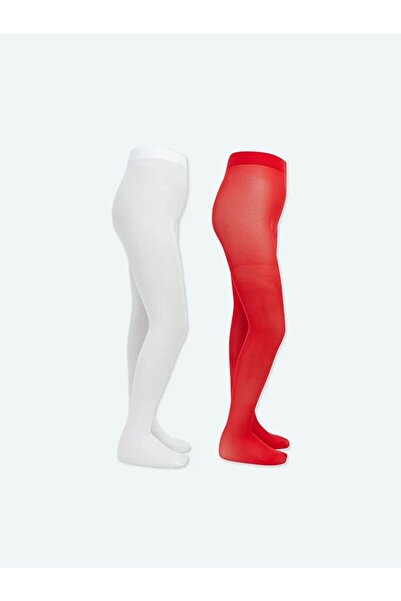 LC Waikiki Red Girls' Thin Pantyhose 2-Pack (S6)