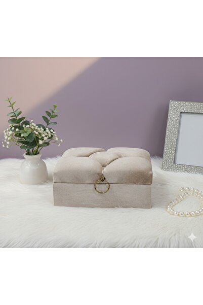 Duru Çeyiz Sandıkları Lüks Kadife Makyaj Çeyiz Sandığı