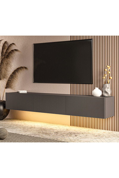 MERT SERT MOBİLYA Ada 180 cm Günışığı Led Işıklı Tv Sehpası, Tv Ünitesi, Duva...