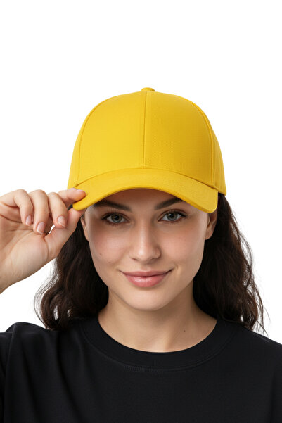 moda nokta Basic Hat - Yellow 100% Cotton Gabardine Unisex Model