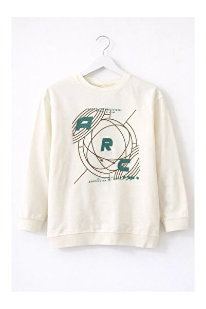 kidstalya Cream Arc Written Children's Sweatshirt