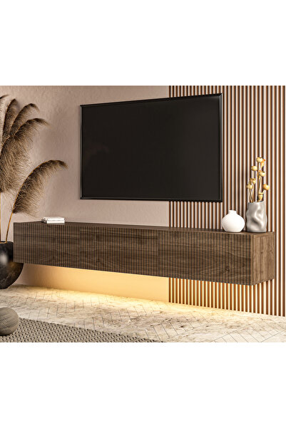 MERT SERT MOBİLYA Ada 180 cm Günışığı Led Işıklı Tv Sehpası, Tv Ünitesi, Duva...