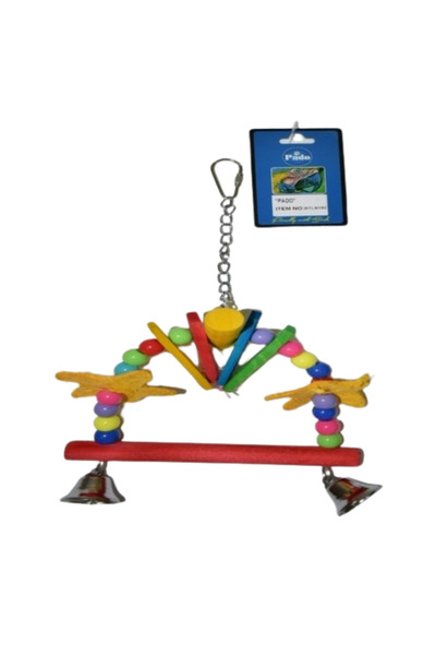 Vanpet لعبة طيور طبيعية ونظيفة على شكل حرف D - جرس - 30.5 × 15 سم