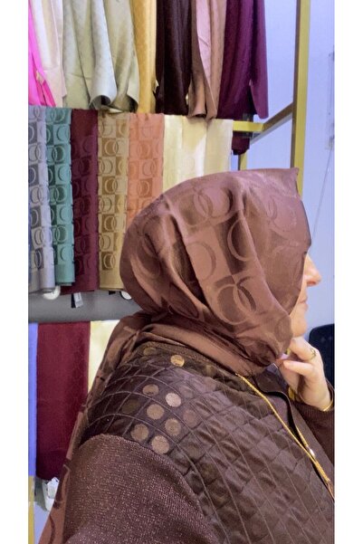 Imannoor Șal cu model damă, din naia, culoare cupru