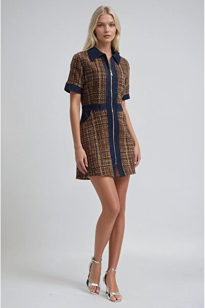 Lijuri Твид рокля с плетен яка 2014