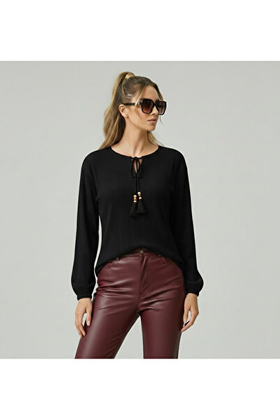 THEBEK Tie-Down Collar |   Hair Weave Twist Fabric |   Long Sleeves |   Women...