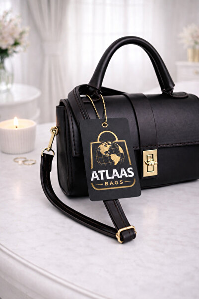 Atlaasbags Roma Siyah Baget El ve Omuz Çantası