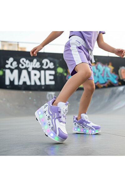 FeyzaDesign Işıklı Çocuk Pateni, Renkli Tekerlekli Spor Ayakkabı, Eğlenceli v...