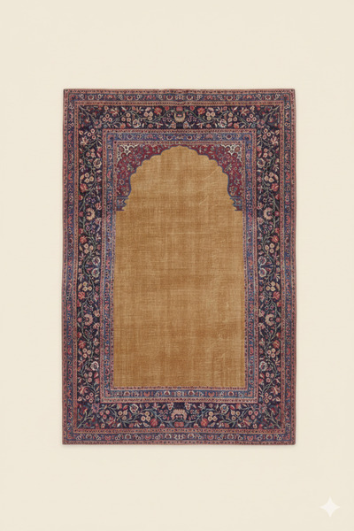 FOREVERALDORA Covor de rugăciune maro |   Model clasic, textură moale, bază a...