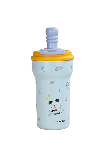 LITTLE ANGEL - Kids Water Bottle 316 Stainless Steel Straw Cup 600Ml