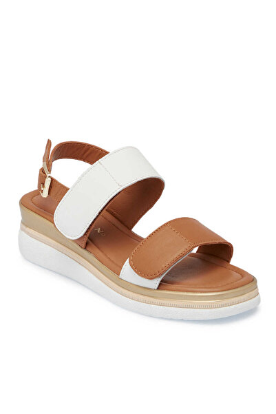 Tergan Beyaz Hakiki Deri Kadın Sandalet - K25Y1SN67854-L40