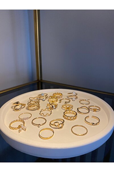 SUAY JEWELRY 22’li çelik yüzük seti