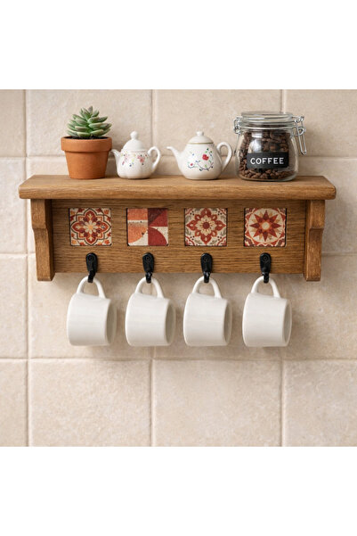 woodline Doğaltaş Dekorlu Ahşap Duvar Düzenleyici – Giriş Holü Anahtarlığı, M...