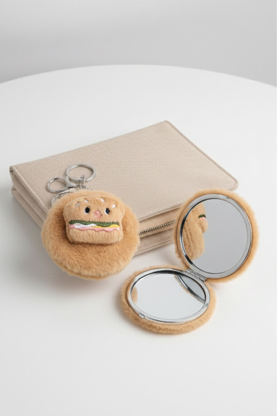 La La'Graccio Paris Lagraccio Paris Plush Hamburger Figured Mirror Bag Charm ...
