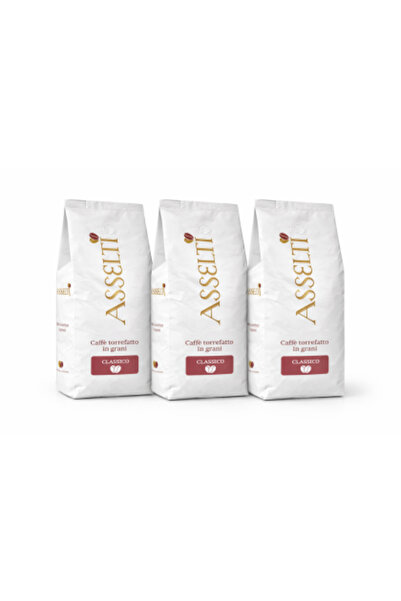 Asselti Set 3 × 1 kg Coffee Beans – Classico, Arabica & Robusta Blend, Balanc...