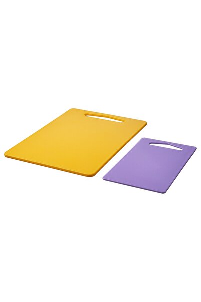 IKEA BERGTUNGA Cutting Board, set of 2 pieces, neon yellow/purple