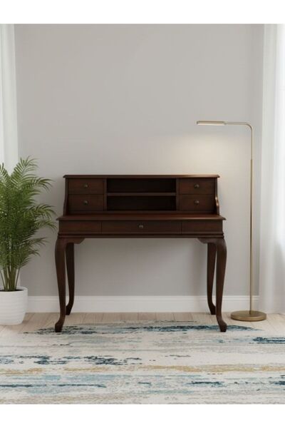 Gazzini Furniture Crown Fransız Still Raflı Ahşap Çalışma Masası 80x125