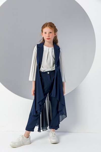 incity Girl's Tulle Asymmetrical Long Jacket – New Season