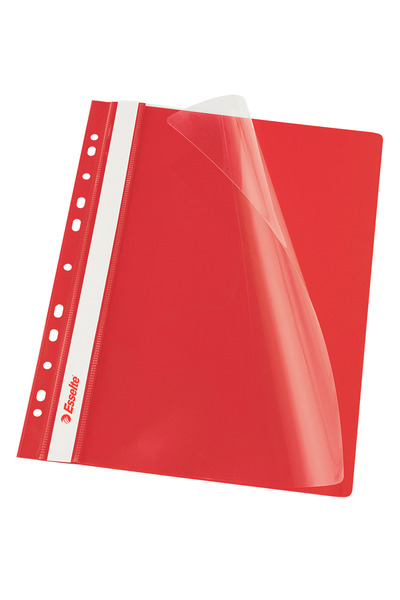 Esselte Plastic Slide File With Rail And Multi-Perforation Red 10/Set