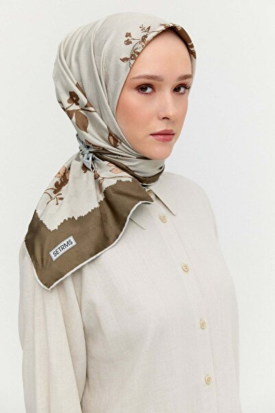 Setrms Çiçek Desenli Jakarlı Eşarp