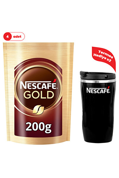 Nescafe Gold 200 Gr 4'lü Set – 2 Adet Thermo Mug Hediyeli