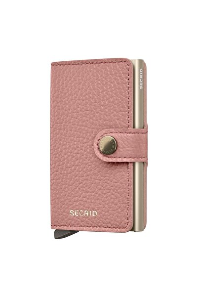 Secrid Μίνι πορτοφόλι με θήκη για κάρτες, ροζ χρώματος με υφή βότσαλου
