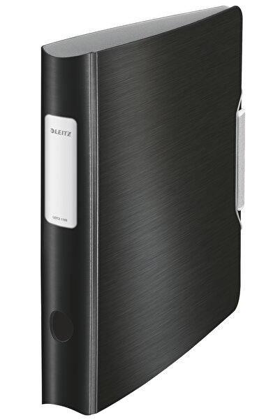 Leitz Dosar laminat cu pârghie, 5 cm, 180 de grade, negru satinat, stil activ