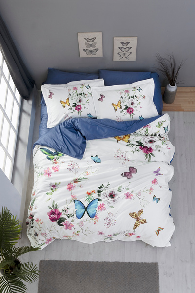 First Choice Silvia 100% Cotton Satin 200 Tc (80 Thread) Double Duvet Cover Set