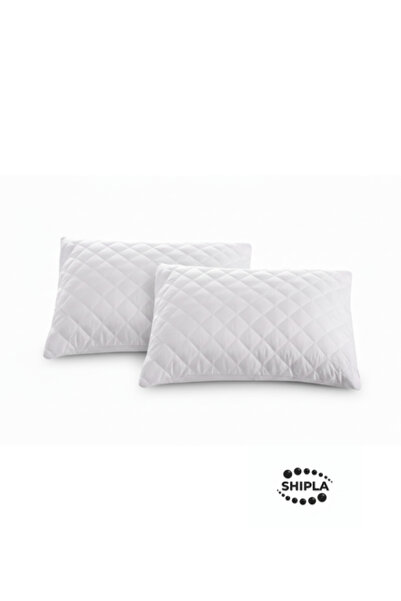 SHIPLA HOME 2 Pieces 50X70 cm Quilted Patterned Zippered Interlining Pillow P...