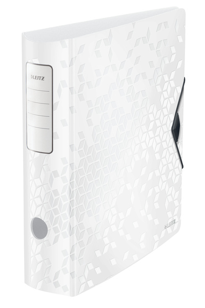 Leitz Dosar laminat cu pârghie, 8,2 cm, 180 de grade, alb, activ, WOW