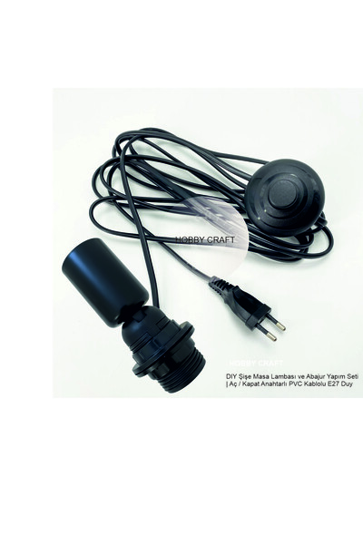 shop Delmeden, Boş Şişeden Abajur Yapım Kablo seti | Fişli, E27 Duylu, Aç/Kap...