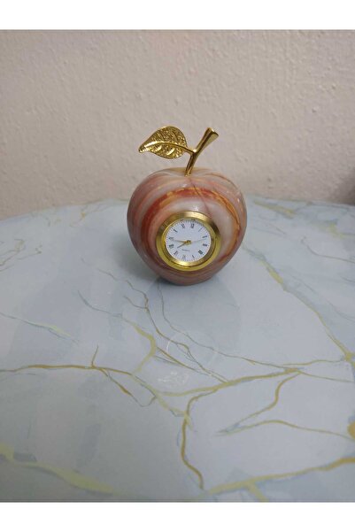 YILMAZ MERMER YEŞİL ONXY TAŞ ELMA MODEL MASA SAATİ