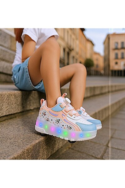 FeyzaDesign Renkli Işıklı Spor Ayakkabı, 4 Tekerlekli Paten ile Eğlence Dolu ...