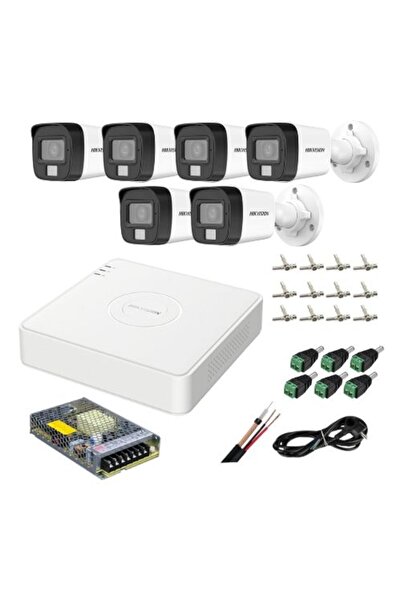 Hikvision Analog Surveillance System, 6 Cameras 5MP Dual Light Audio