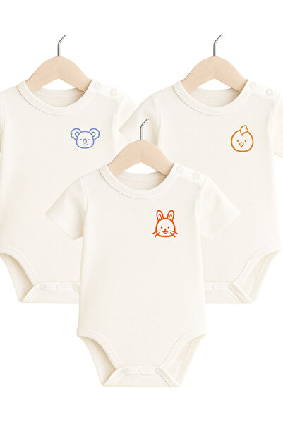 babytex 100% Cotton Baby Bodysuit & Bodysuit Set Printed 3-Piece Baby Bodysui...