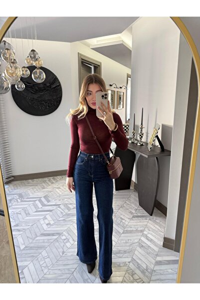 CKBUTİK Koyu Mavi Orjinal Marka Palazzo Jean