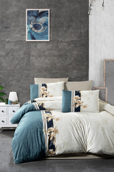 First Choice Manolya %100 Pamuk 150 TC (56 Tel) Jakarlı Çift Kişilik Nevresim...