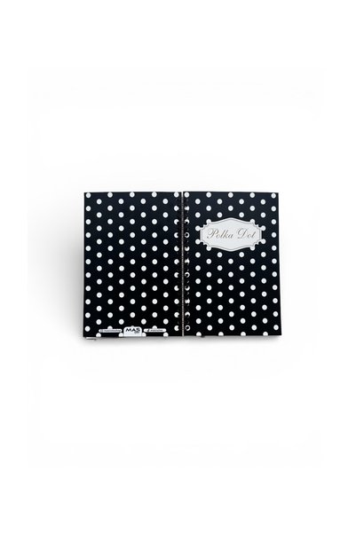 Mas Note A5 Spiral Bound Unlined Notebook 100 Pages 50 Sheets |   Textured Polka Dot Cover |   90Gr Ivory Paper