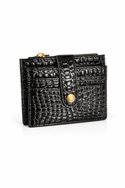 klovi Zipper Detail Faux Leather Wallet