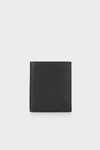 White Stone Black Premium Vertical Leather Men's Wallet