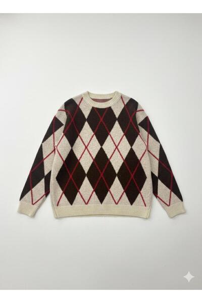 Sempre Baklava Patterned Comfortable Fit Sweater Knitwear