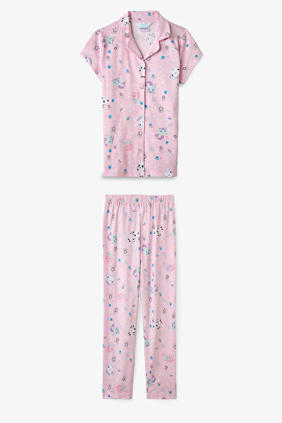 Penti Light Pink Girls' Lic Gabby Shirt Pajama Set