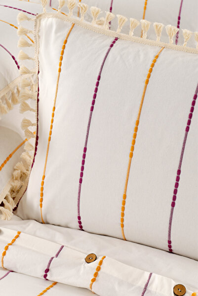 XVA Yadens Cotton Buttoned Tasseled Single Duvet Cover Set