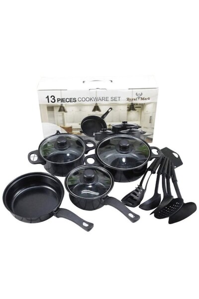 UNİBOX 13-Piece Cooking Set, Pots, Pans, Non-Stick Frying Pan and Kitchen Ute...